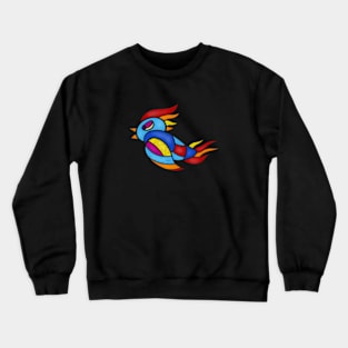 Stained Glass Bird Illustration Birder Crewneck Sweatshirt
